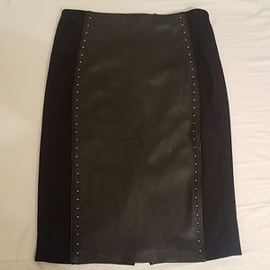 NWT WHBM Leather Studded Pencil Skirt
